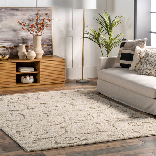 Floral Vines Area Rug Cream 160x230 cm