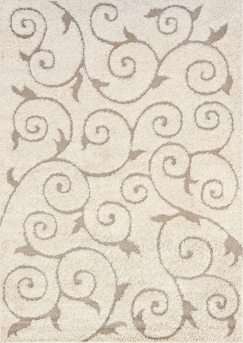 Floral Vines Area Rug Cream 160x230 cm