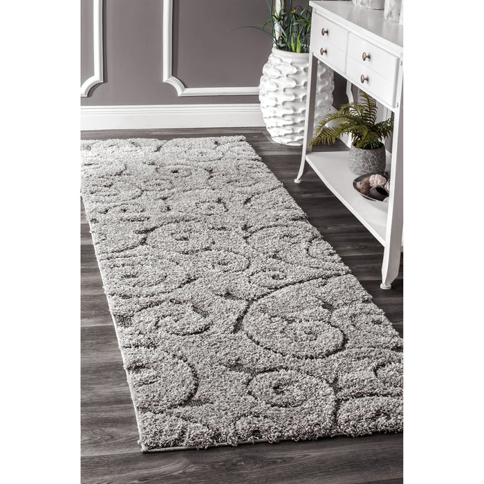 Floral Vines Area Rug Dark Grey 160x230 cm