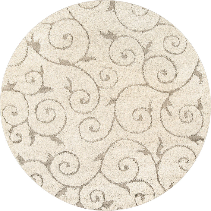 Floral Vines Area Rug in Cream