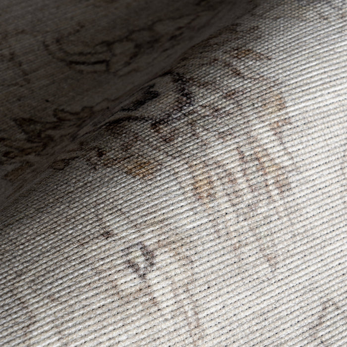 Floral Washable Area Rug 120x180 cm Taupe Color