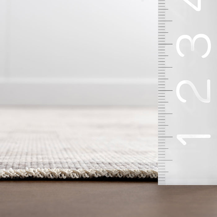 Floral Washable Area Rug 120x180 cm Taupe Color