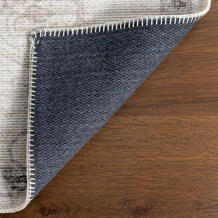 Floral Washable Area Rug 120x180 cm Taupe Color