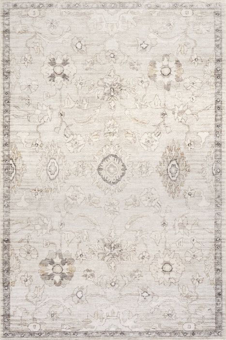 Floral Washable Area Rug 120x180 cm Taupe Color
