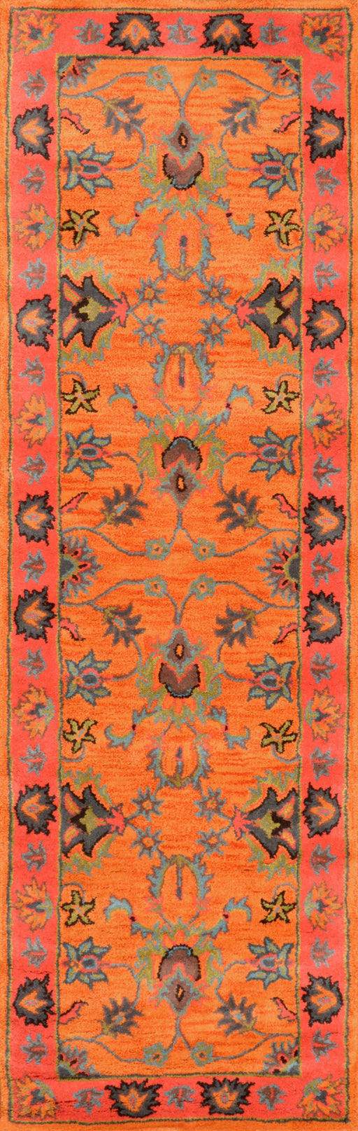 Floral Wool Area Teppe i oransje 120x180 cm