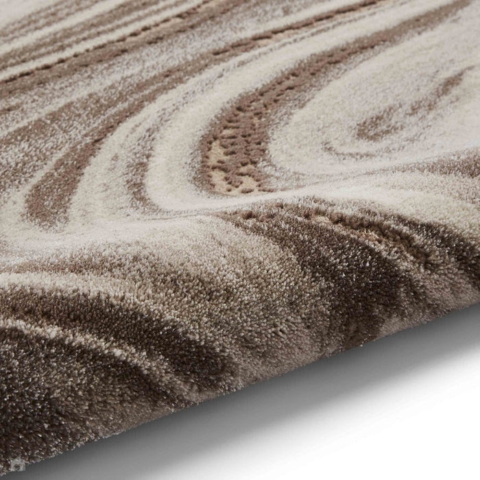 Florence 50031 Modern Abstract Metallic Marble Distressed Textured High-Density Soft Beige/Brown/Silver Rug