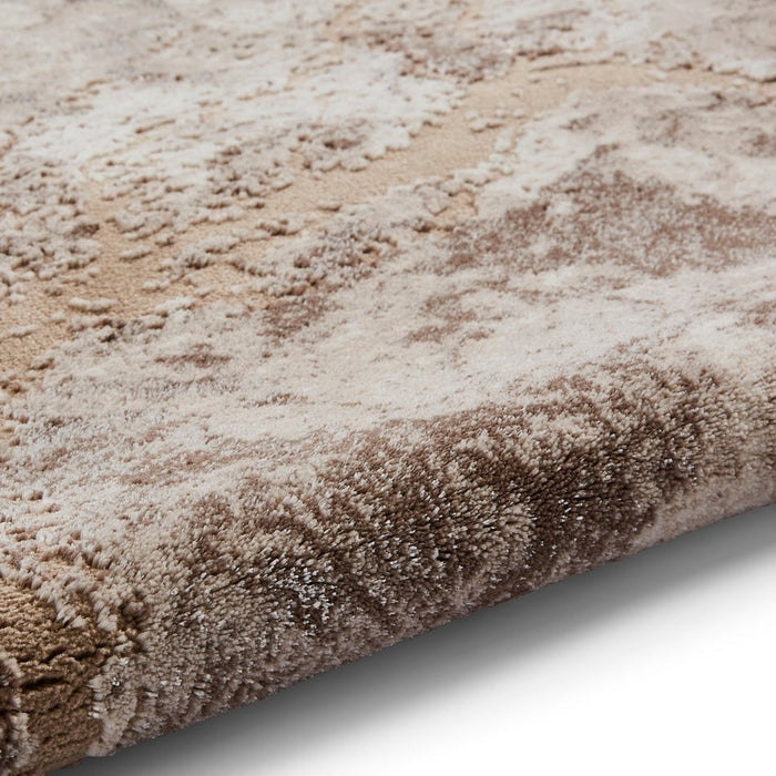 Florence 50032 Modern Abstract Metallic Alabaster Distressed Textured High-Density Soft Beige/Brown/Silver Rug