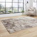 Florence 50032 Modern Abstract Metallic Alabaster Distressed Textured High-Density Soft Beige/Brown/Silver Rug