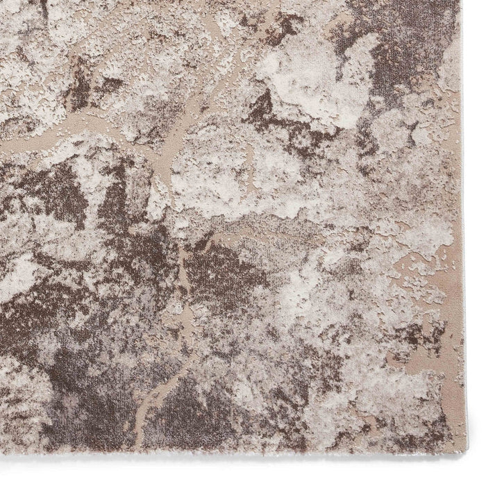 Florence 50032 Modern Abstract Metallic Alabaster Distressed Textured High-Density Soft Beige/Brown/Silver Rug