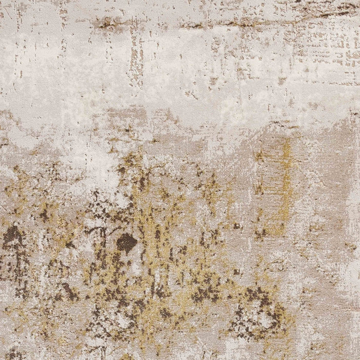 Florence 50034 Modern Abstract Metallic Distressed Textured High-Density Soft Beige/Brown/Gold Rug