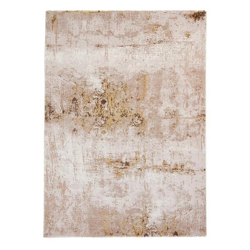 Florence 50034 Modern Abstract Metallic Distressed Textured High-Density Soft Beige/Brown/Gold Rug