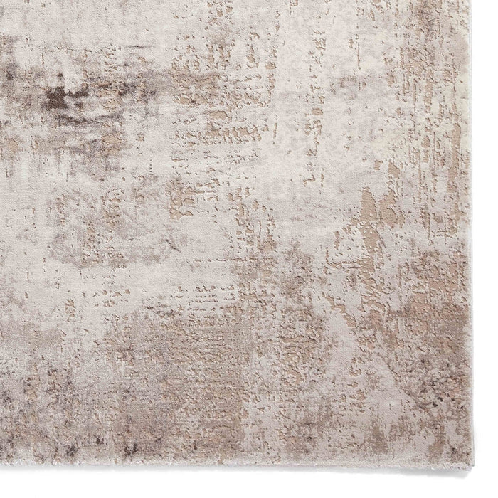 Florence 50034 Modern Abstract Metallic Distressed Textured High-Density Soft Beige/Brown/Silver Rug