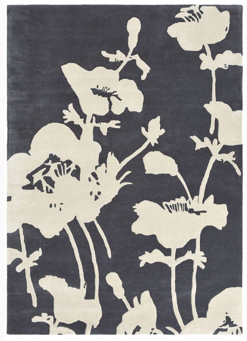 Florence Broadhurst Floral 300 Charcoal 039604 Rug