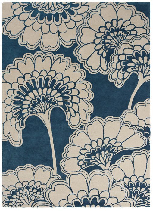 Florence Broadhurst Japanese Floral Midnight 039708 Rug