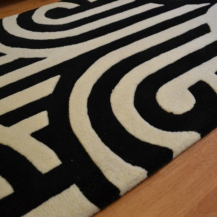 Florence Broadhurst Turnabouts Black 039205 Rug