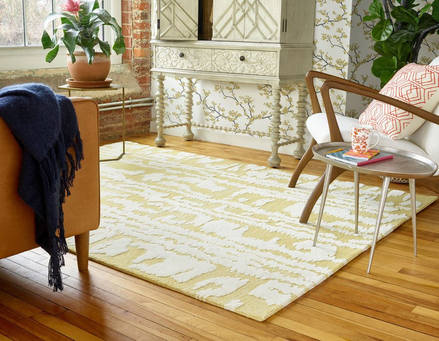 Florence Broadhurst Waterwave Stripe Citron 039906 Rug