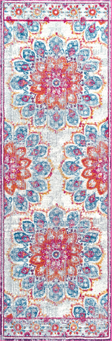 Flower Patterned Area Rug in Pink 130x180 cm