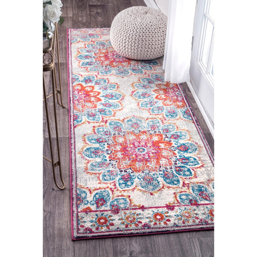 Flower Patterned Area Rug in Pink 130x180 cm