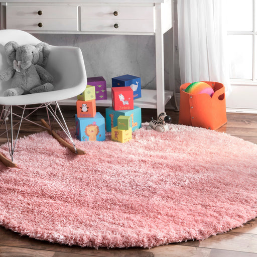 Fluffy Baby Pink Shag Area Rug 100% Polyester 120x180 cm