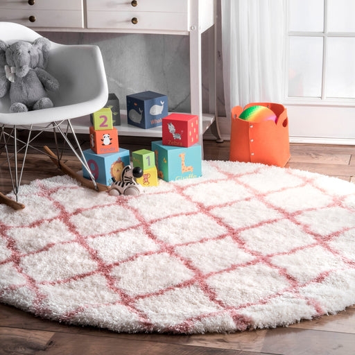 Fluffy Baby Pink Shag Area Rug 120x180 cm