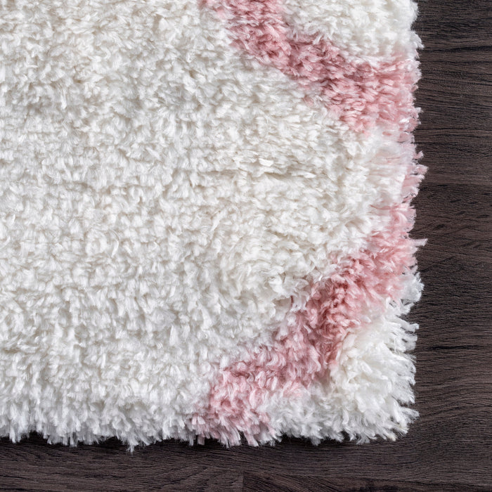 Fluffy Baby Pink Shag Area Rug 120x180 cm