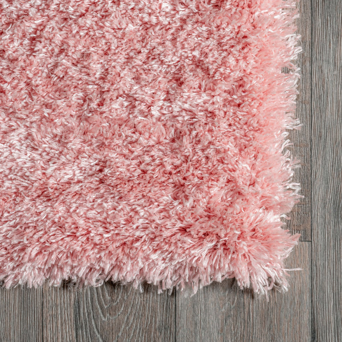 Fluffy Baby Pink Shag Rug for Nursery and Kids Room