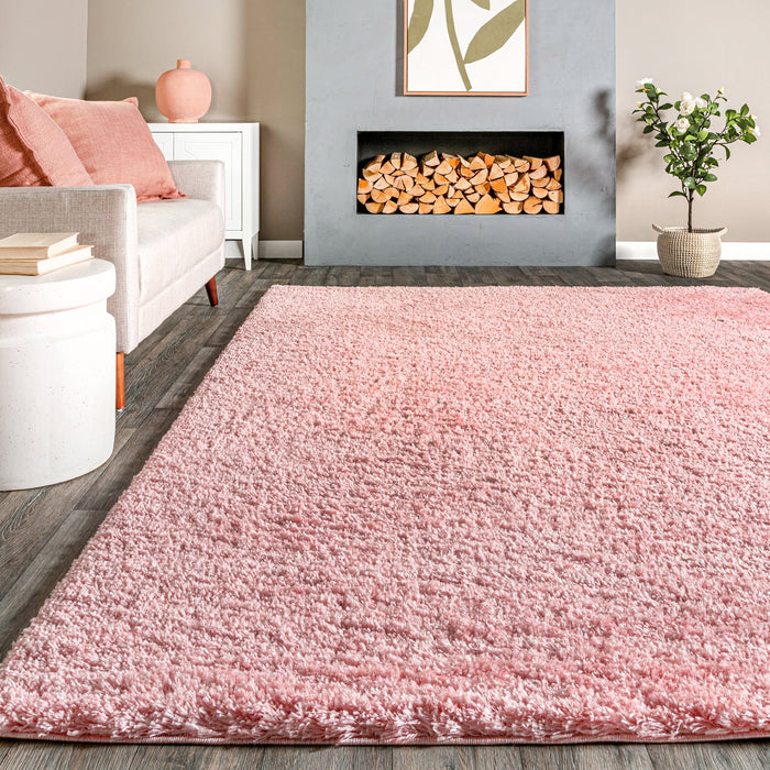 Fluffy Baby Pink Shag Rug for Nursery and Kids Room