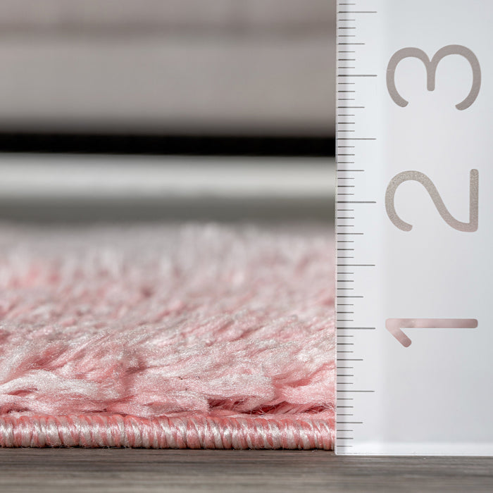 Fluffy Baby Pink Shag Rug for Nursery and Kids Room