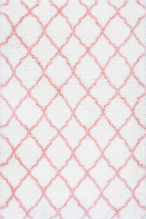 Fluffy Shag Area Rug in Baby Pink for Cozy Spaces