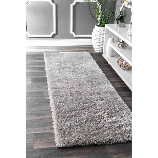 Fluffy Shag Rug for Kids Bedroom in Silver 120x180 cm