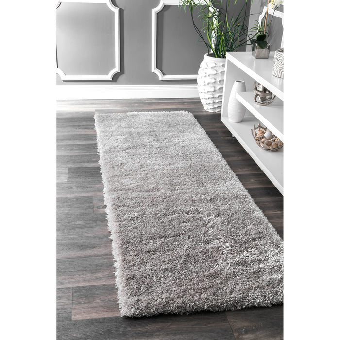 Fluffy Shag Rug for Kids Bedroom in Silver 120x180 cm