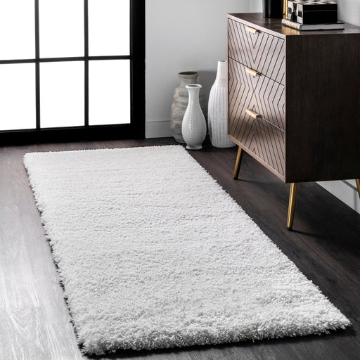 Fluffy White Shag Area Rug for Kids Bedroom 120x180 cm