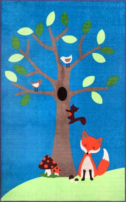 Fox and Tree Friends värikäs lasten alueen matto 120x160 CM