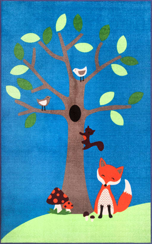 Fox And Tree Friends Colorful Kids Area Rug 120x160 CM