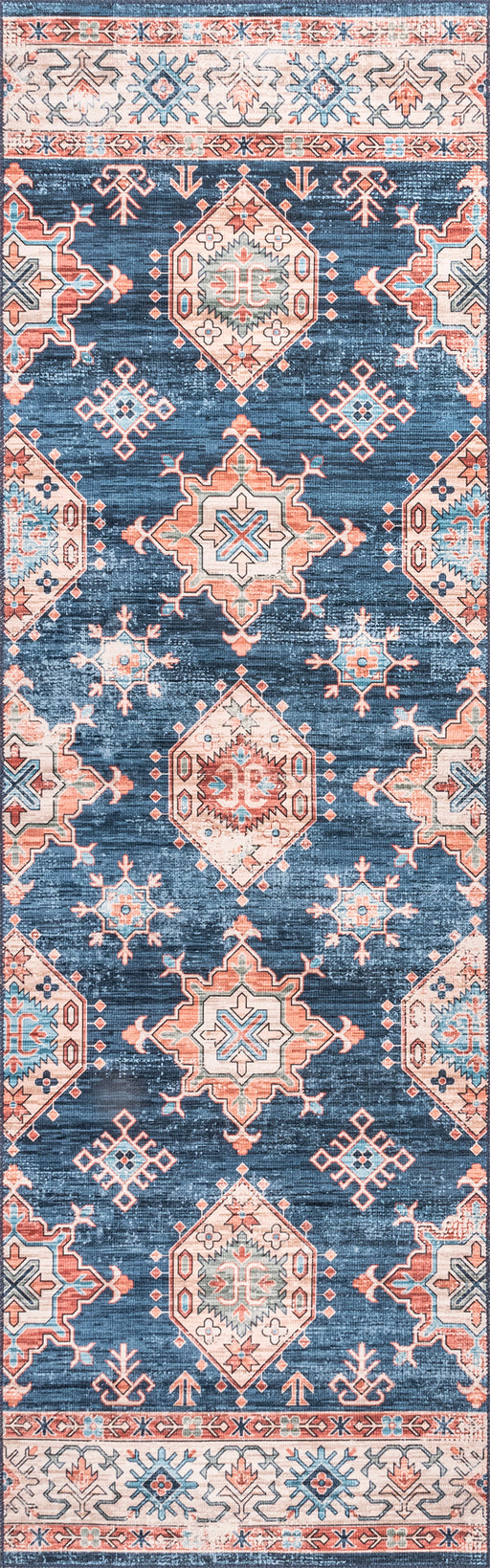 Francesca Washable Navy Area Rug for Busy Homes