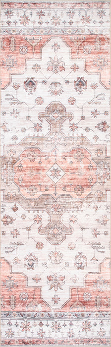 Francis Cartouche Medallion Washable Rug 135x180 cm Beige