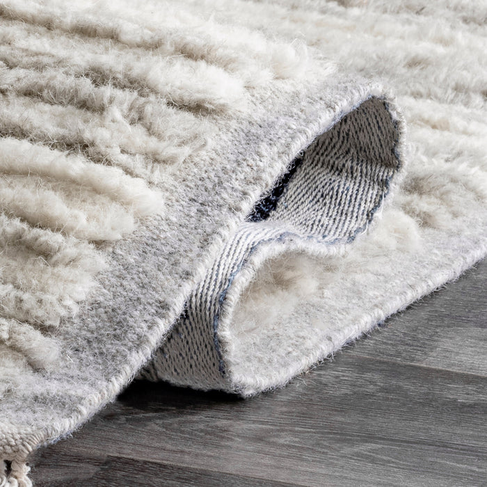Fred Striped Shag Rug 152 Cm Grey