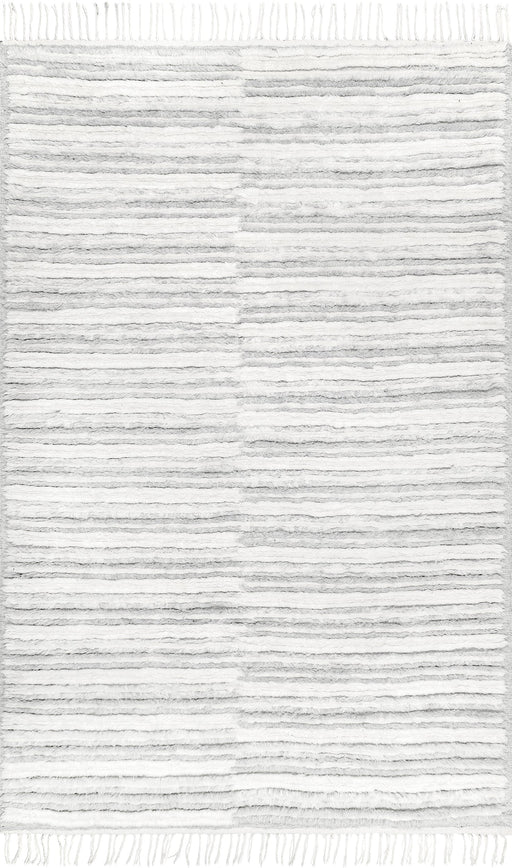 Fred Striped Shag Rug 152 Cm Grey