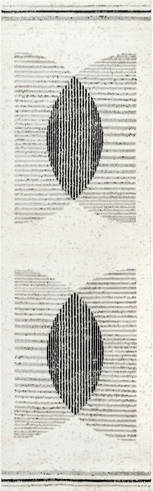 Freya Grey Abstract Eclipse Area Rug 140x200 cm