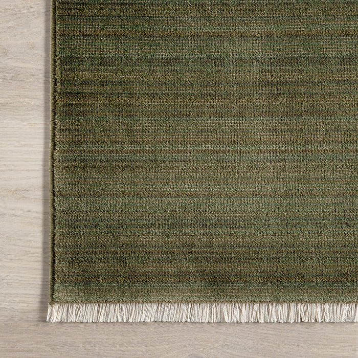 Fringed Area Rug in Dark Sage 160 x 230 cm