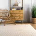 Fringed Beige Area Rug With Crosshatch Pattern 160x230 cm