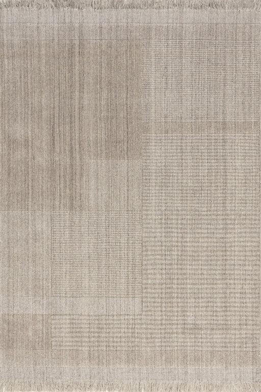 Fringed Beige Wool-Blend Area -matto 160x230 cm