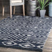 Fringed Blue Diamond Indoor Outdoor Area Rug 150x200 cm