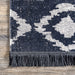 Fringed Blue Diamond Indoor Outdoor Area Rug 150x200 cm