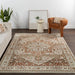 Fringed Brown Medallion Area Rug 120x180 cm