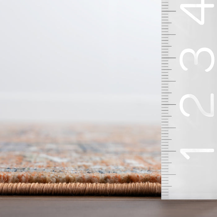 Fringed Medallion Area Rug in Rust 160 cm