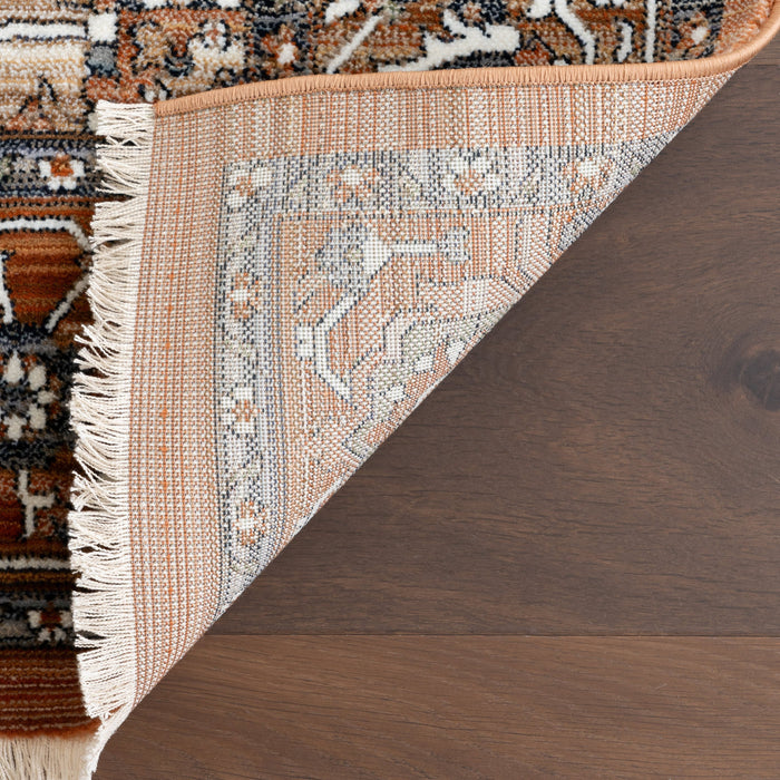 Fringed Medallion Area Rug in Rust 160 cm