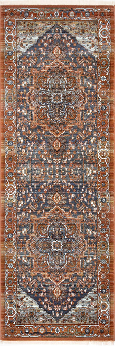 Fringed Medallion Area Rug in Rust 160 cm