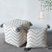 Frissell Chevron Pouf Hand-Woven Cotton Wool with Tassels