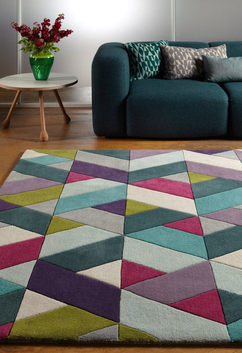 Funk Chevron Blue Green Rug